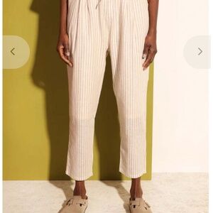 Lf markey striped pants size 6 50% linen